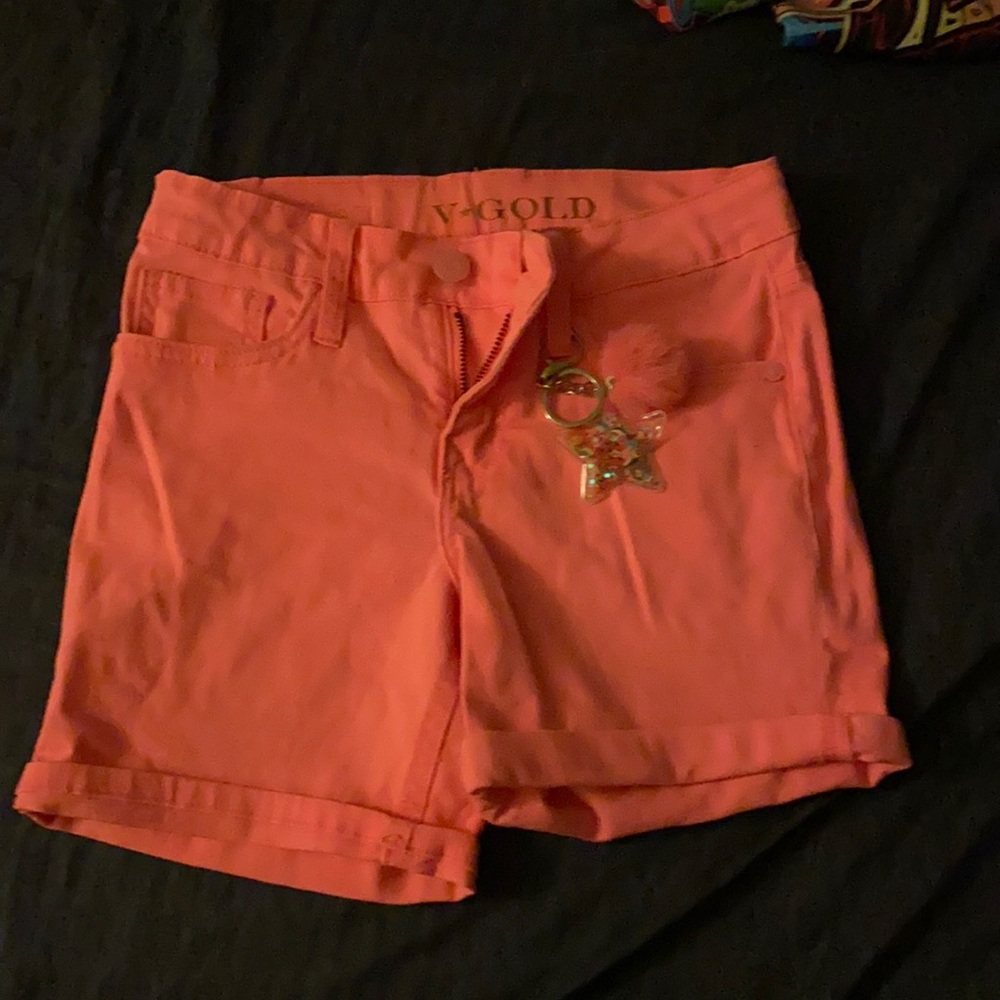 Pink shorts with key chain